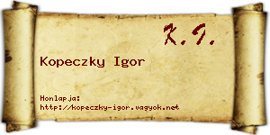 Kopeczky Igor névjegykártya